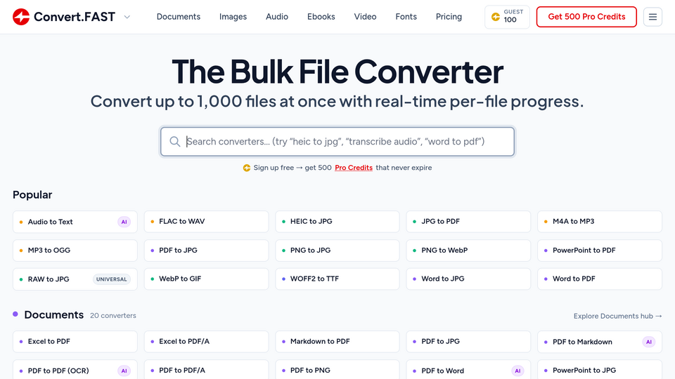 Screenshot of Convert.FAST