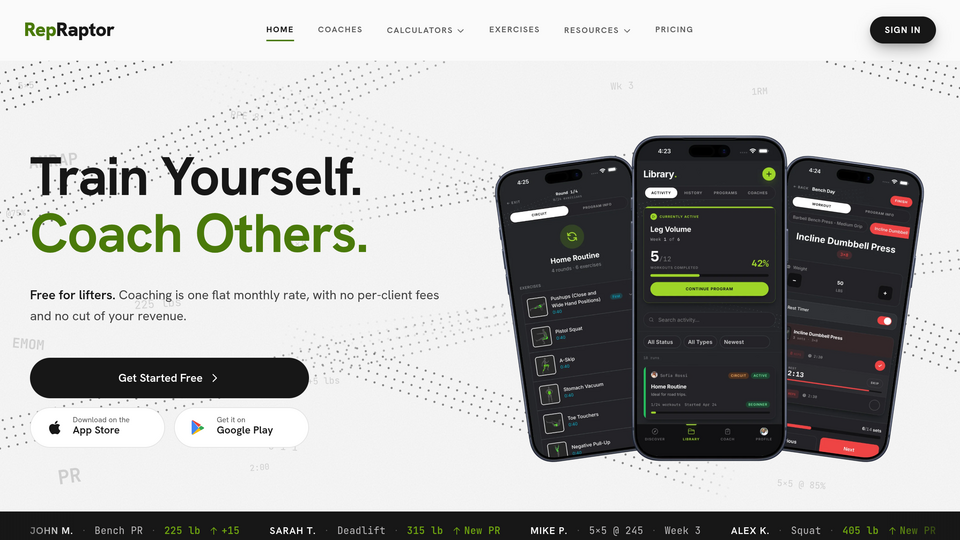 Screenshot of RepRaptor