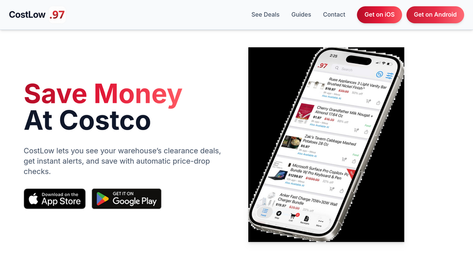 Screenshot of CostLow
