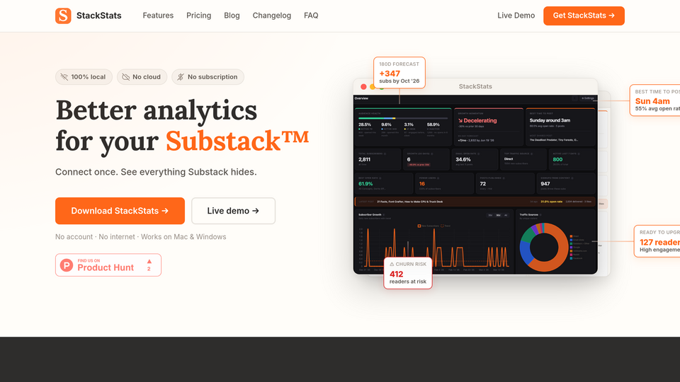 Screenshot of StackStats