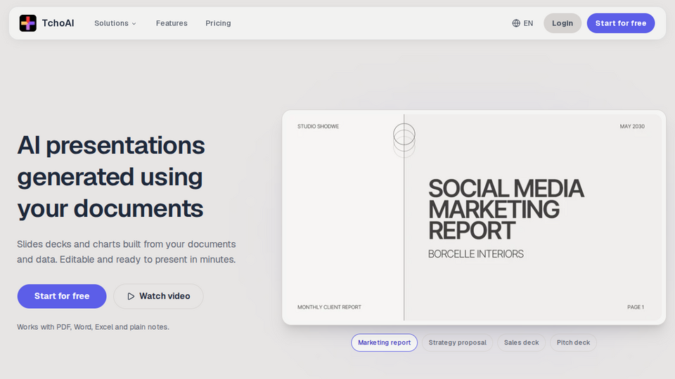 Screenshot of TchoAI