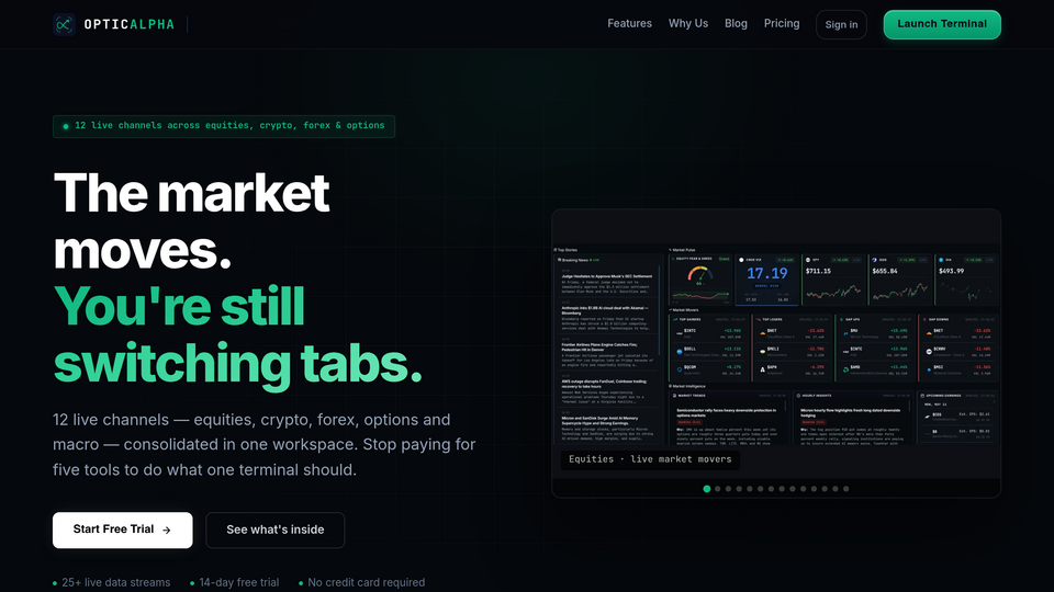 Screenshot of OpticAlpha