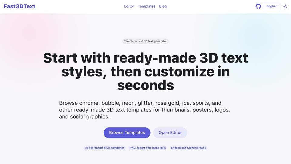Screenshot of 3D Text Generator