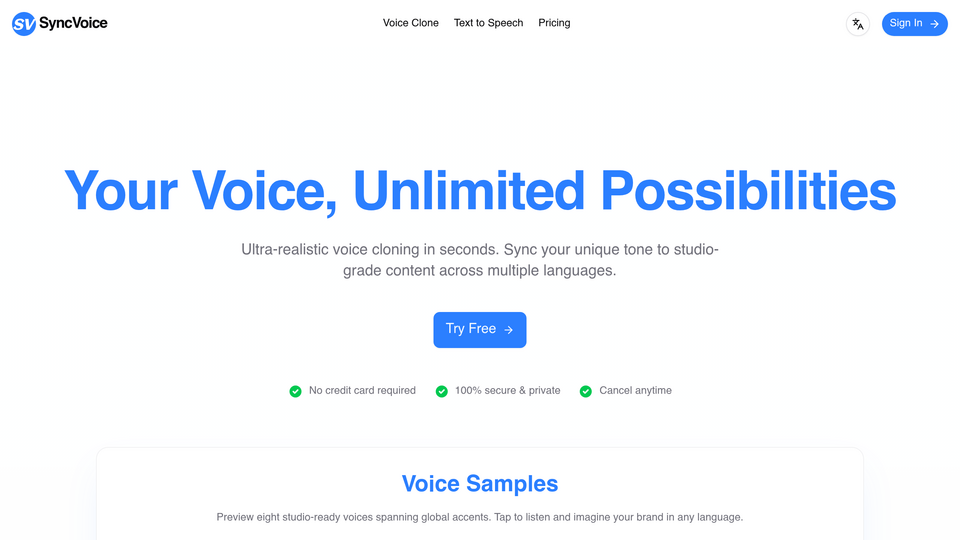 Screenshot of SyncVoice