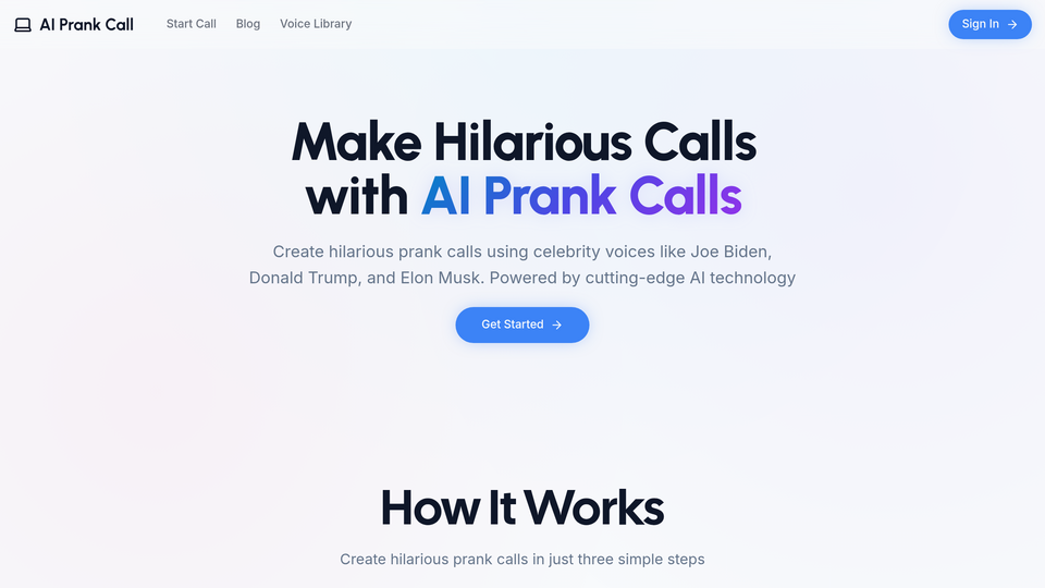 Screenshot of AI Prank Call