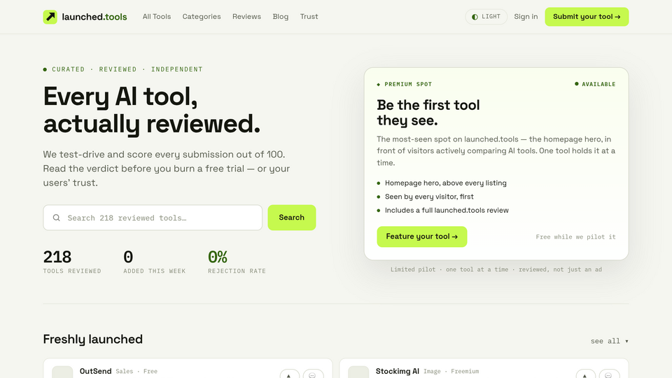Screenshot of Launched Tools