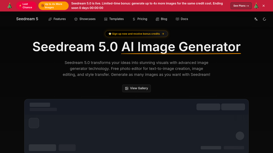 Screenshot of Seedream 5