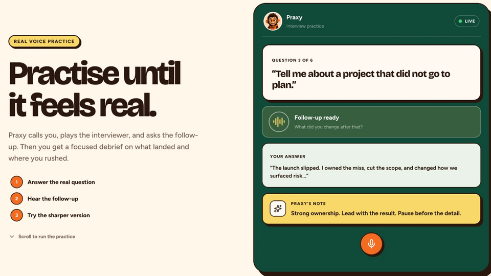 Screenshot of Praxy