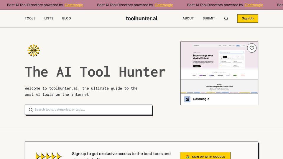 Screenshot of ToolHunter AI