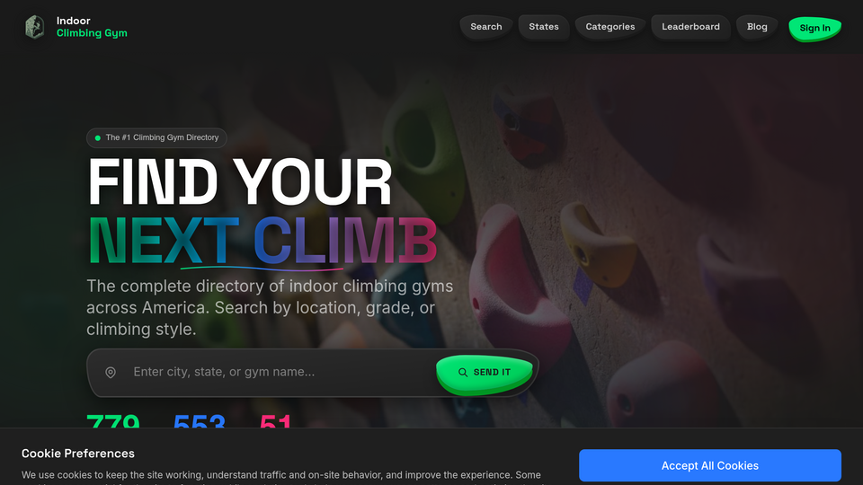 Screenshot of Indoor Climbing Gym