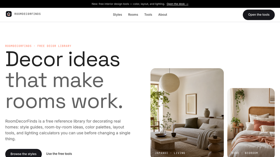 Screenshot of RoomDecorFinds