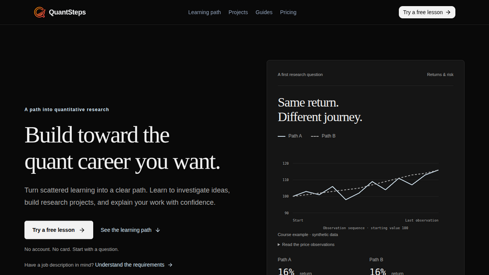 Screenshot of QuantSteps