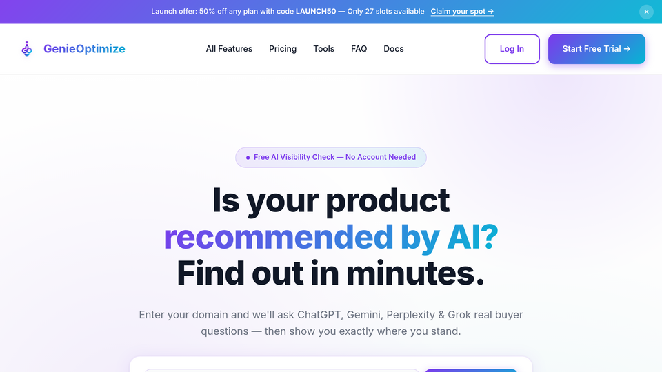 Screenshot of GenieOptimize