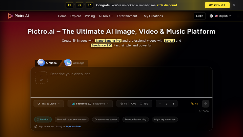 Screenshot of Pictro.ai