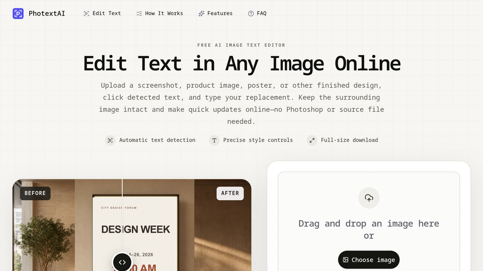 Screenshot of PhotextAI
