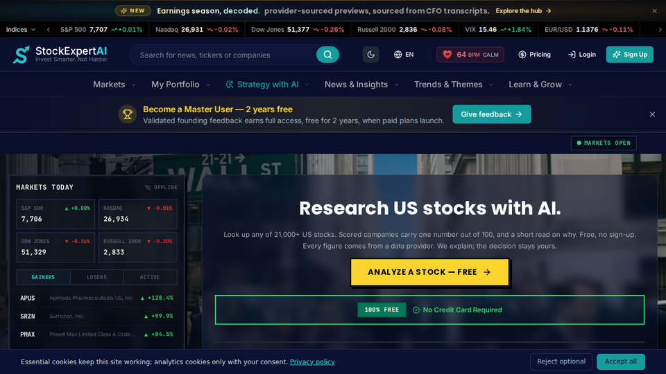 Screenshot of Stock Expert AI
