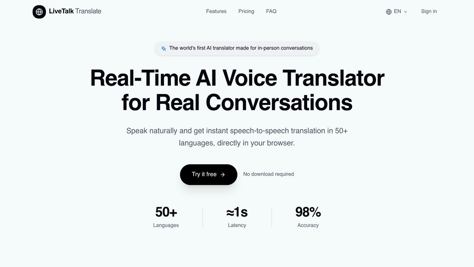Screenshot of LiveTalk Translate