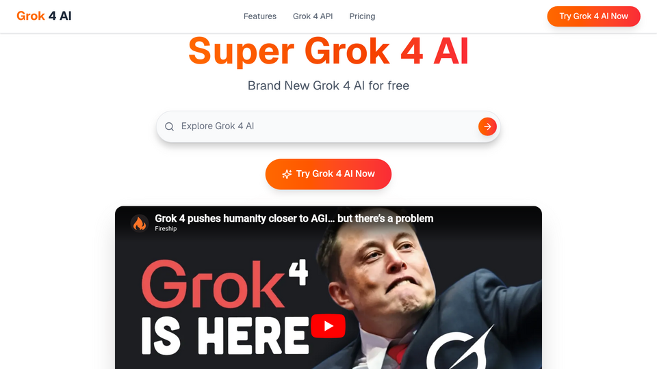Screenshot of Grok 4 AI