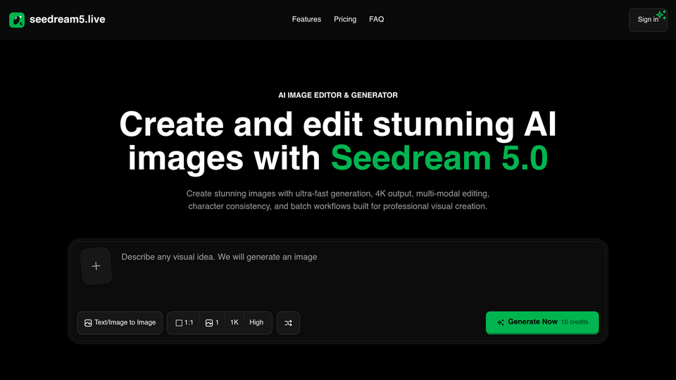 Screenshot of Seedream 5.0 Pro