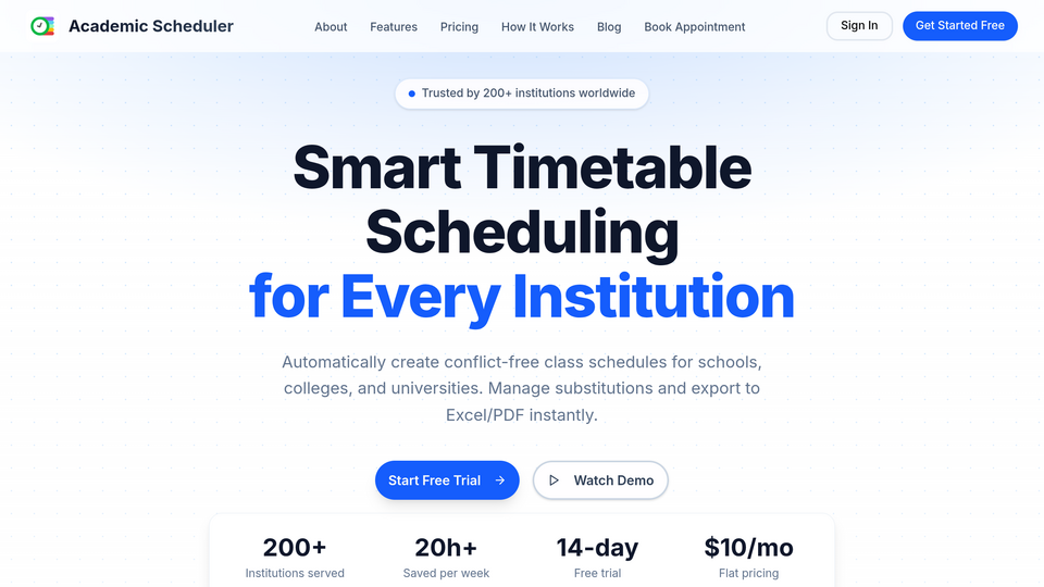 Screenshot of Academic Scheduler