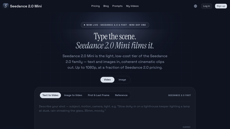 Screenshot of Seedance 2.0 Mini
