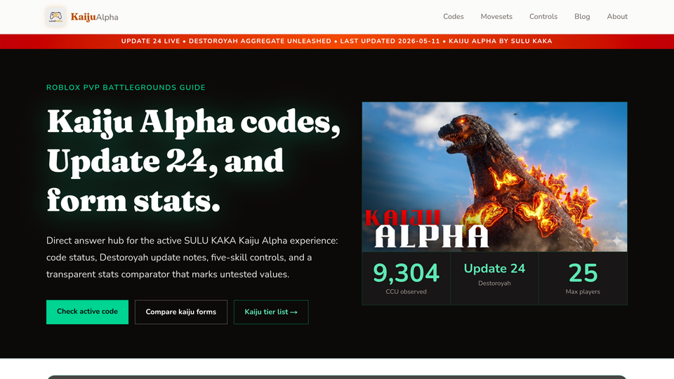 Screenshot of Kaiju Alpha Guide
