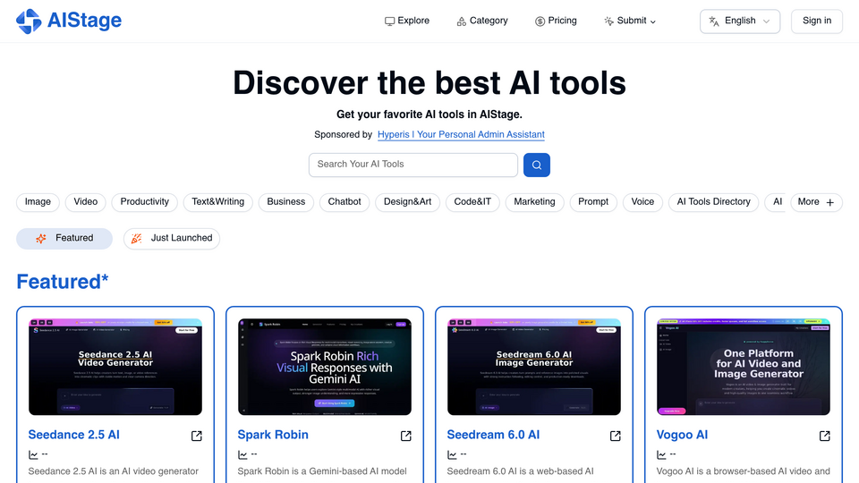Screenshot of AIStage