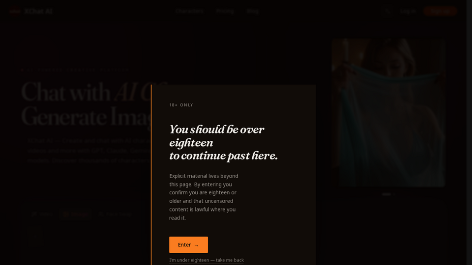 Screenshot of xchat AI