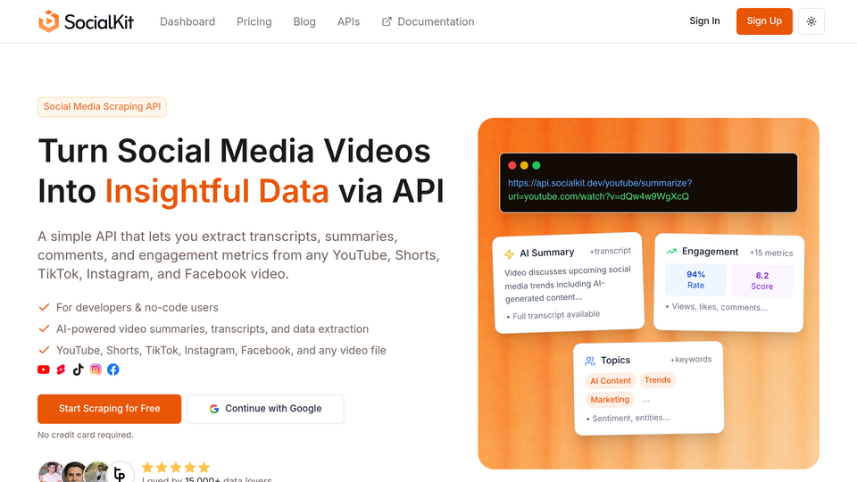 Screenshot of SocialKit