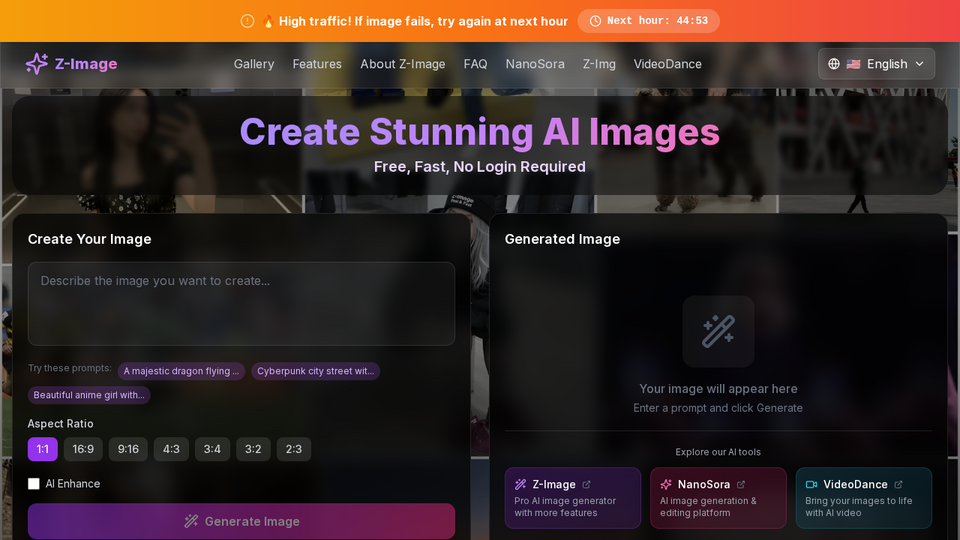 Screenshot of Z-Image Free