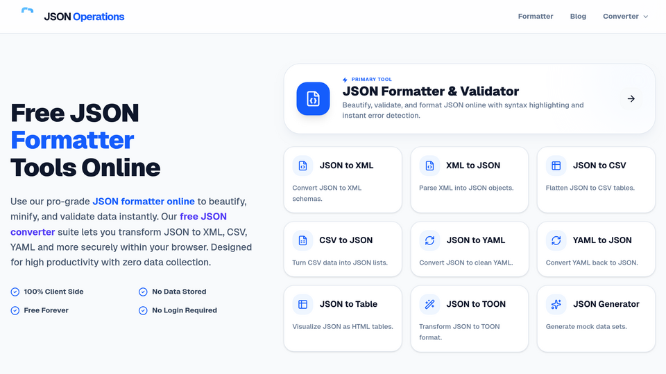 Screenshot of JSON Operations
