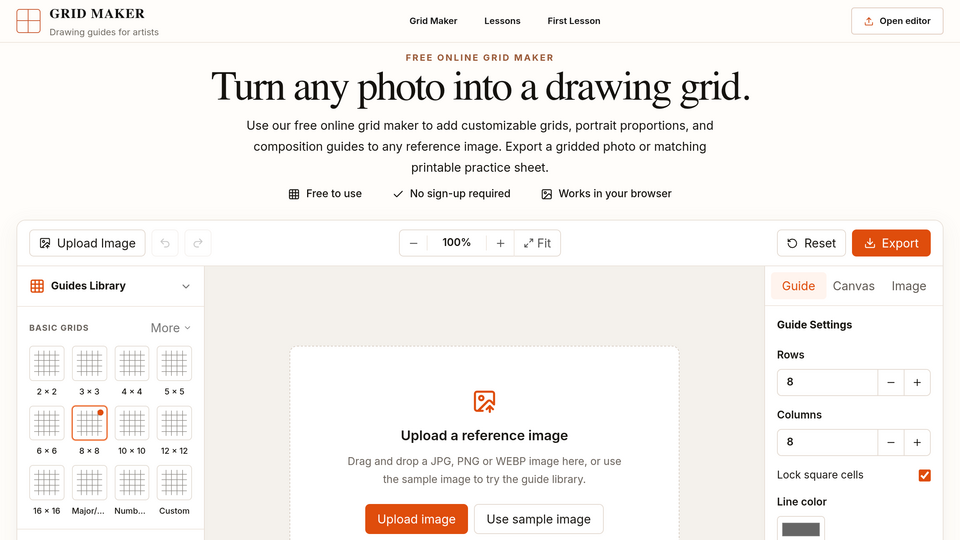Screenshot of Grid Maker for Drawing