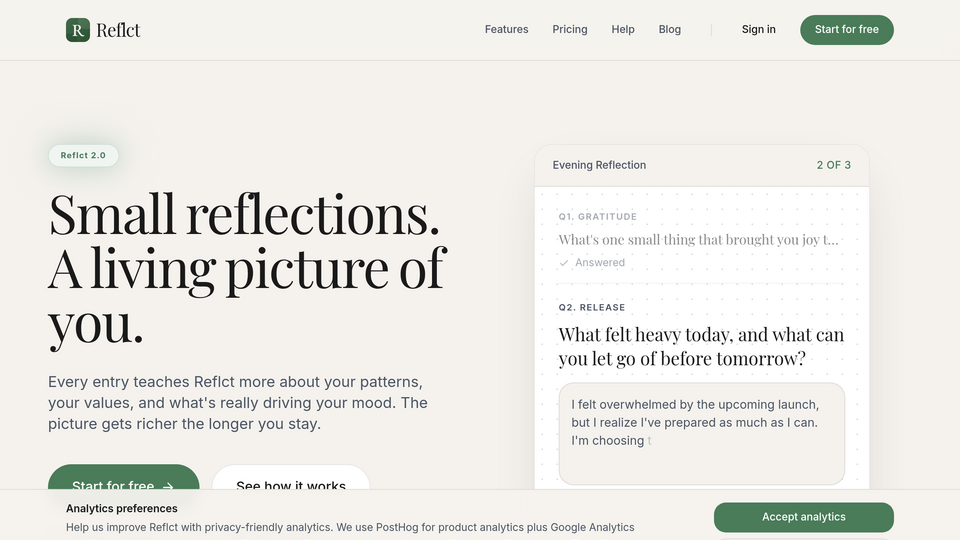 Screenshot of Reflct