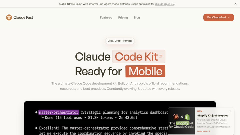 Screenshot of Claude Fast