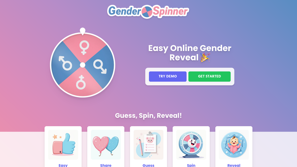 Screenshot of Gender Spinner