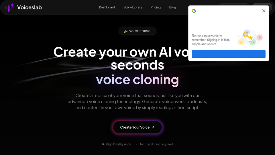 Screenshot of VoicesLab