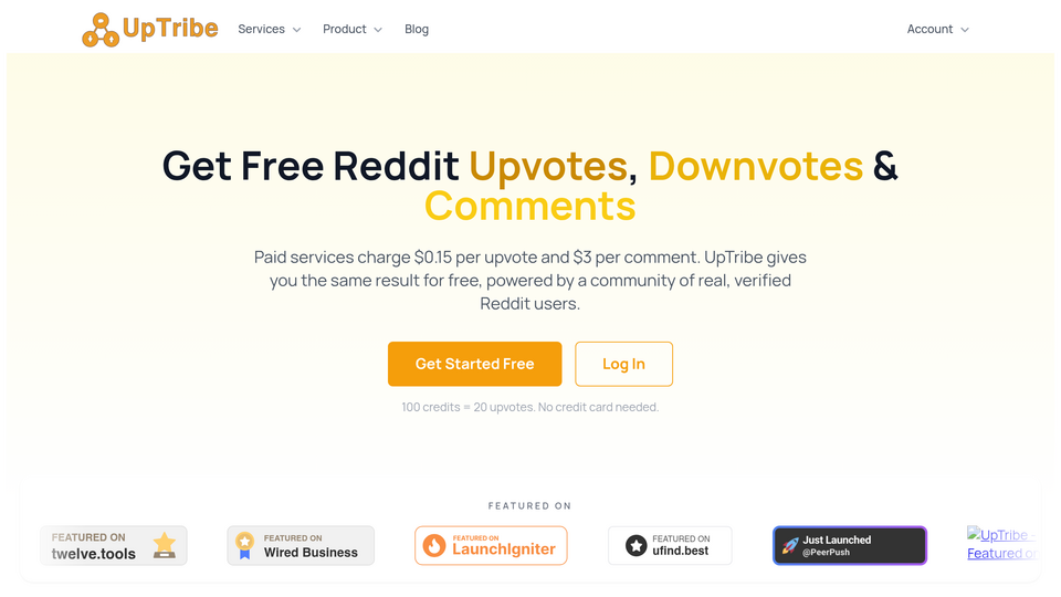 Screenshot of UpTribe