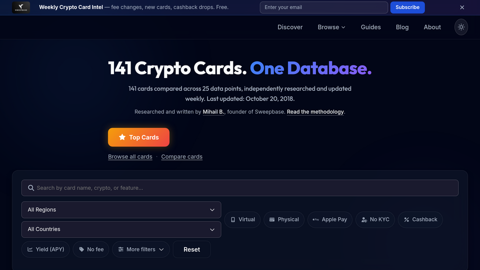 Screenshot of Sweepbase
