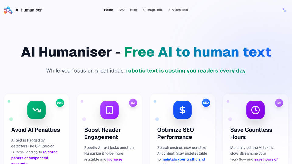 Screenshot of AI Humaniser