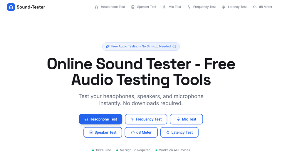 Screenshot of Sound Tester