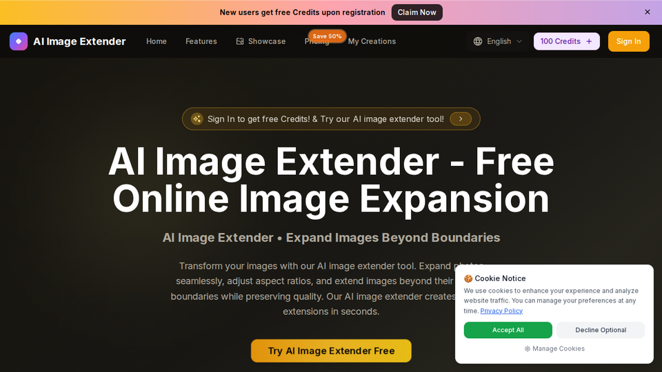 Screenshot of AI Image Extender