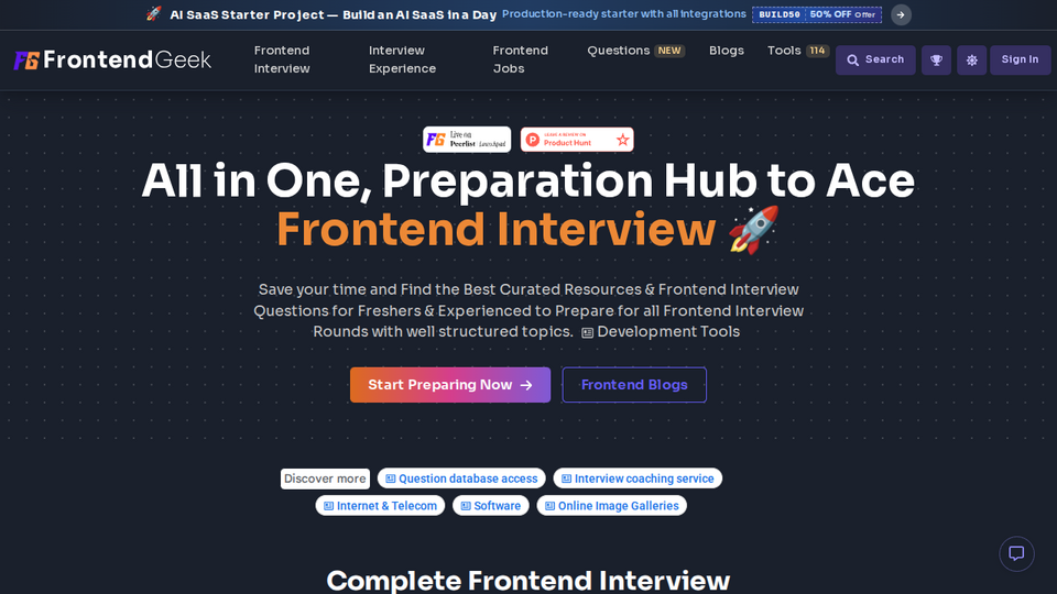 Screenshot of FrontendGeek