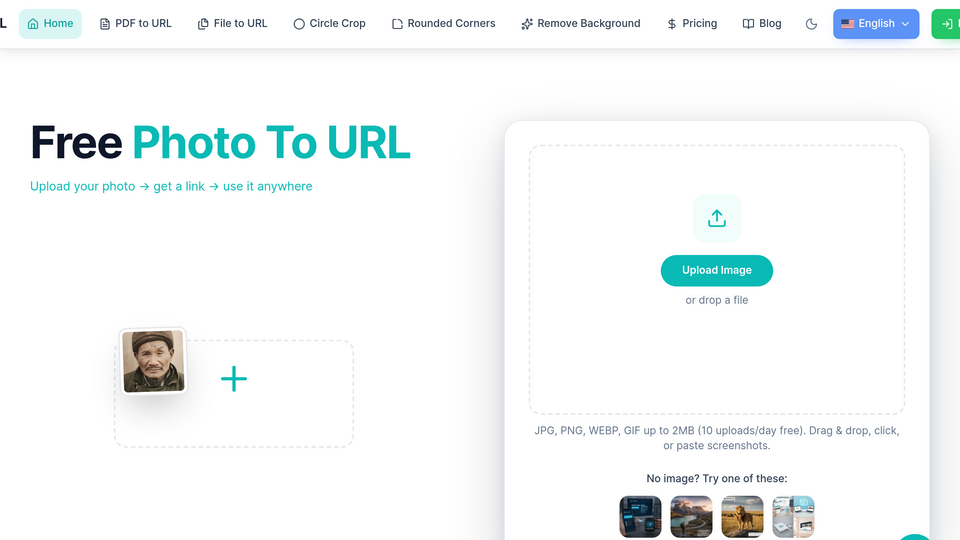 Screenshot of Photo to URL