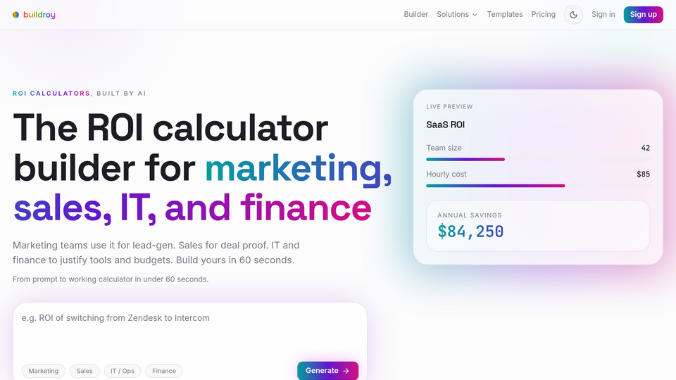 Screenshot of BuildRoy