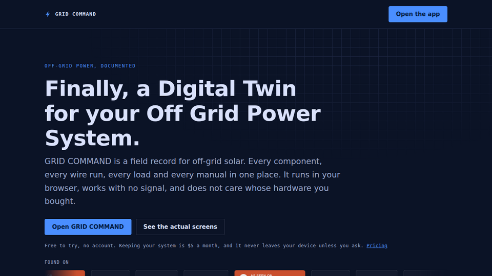 Screenshot of GRID COMMAND