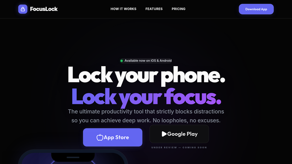Screenshot of FocusLock Deep Focus