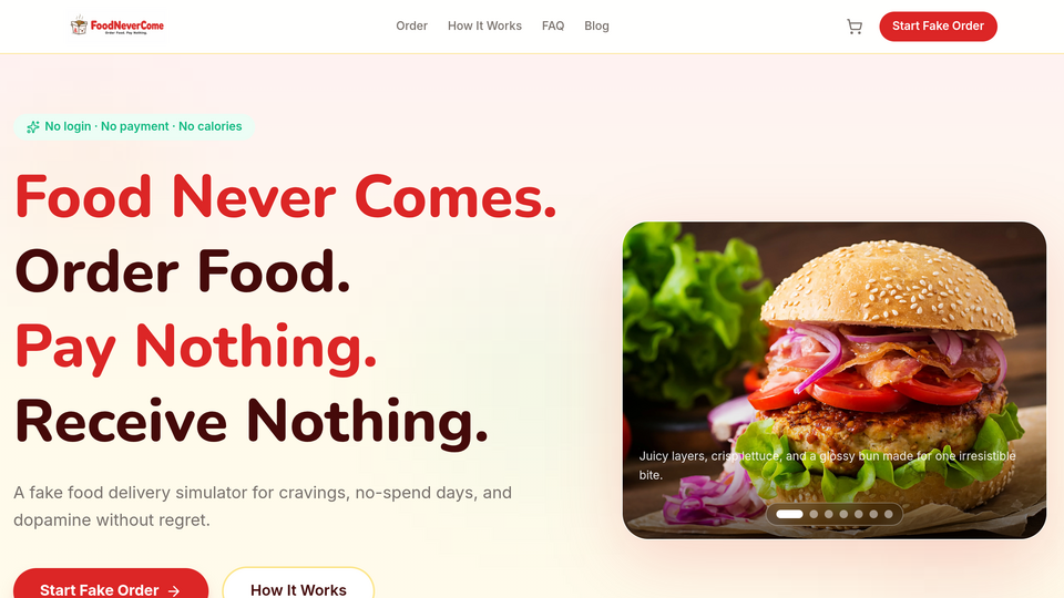 Screenshot of Food Never Comes