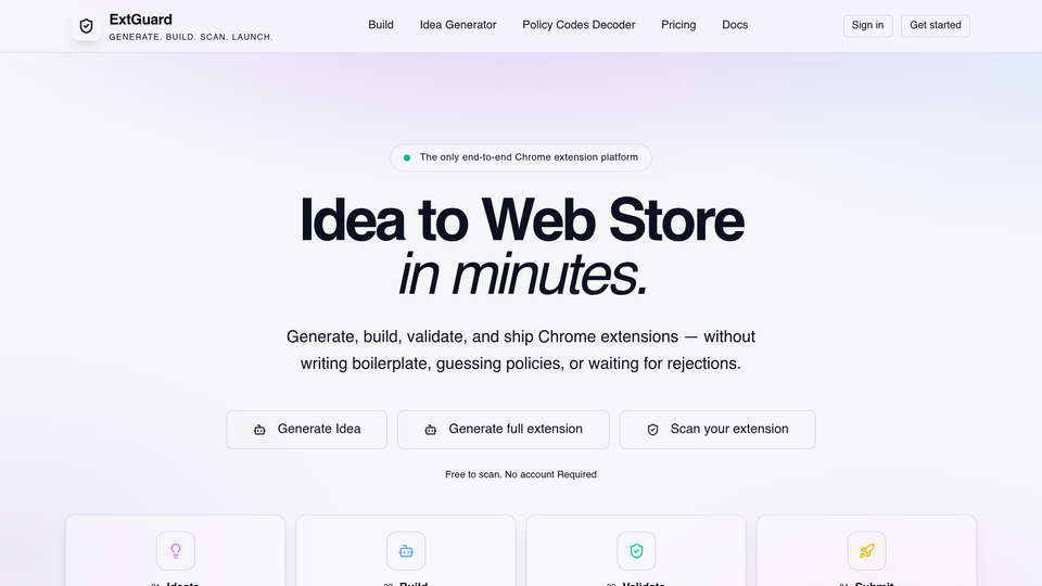 Screenshot of ExtGuard