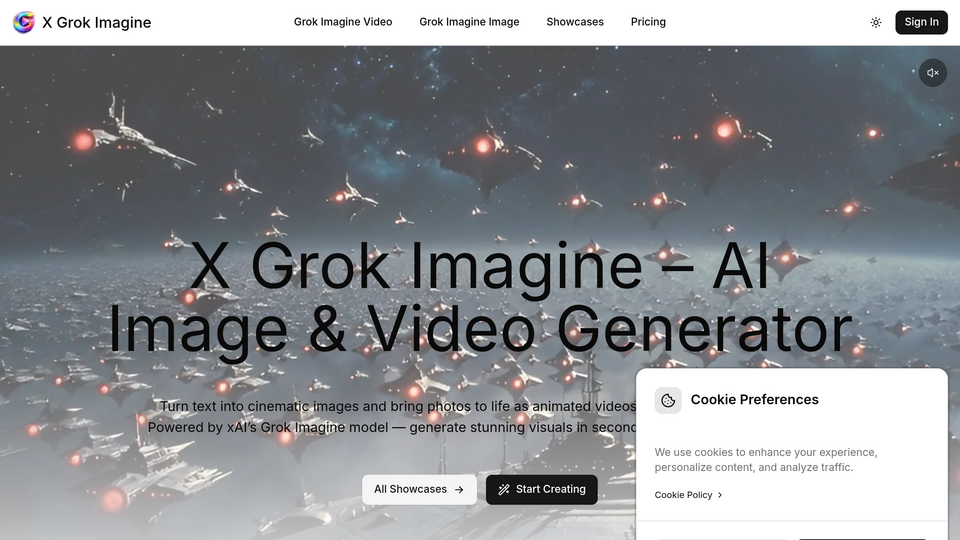 Screenshot of X Grok Imagine
