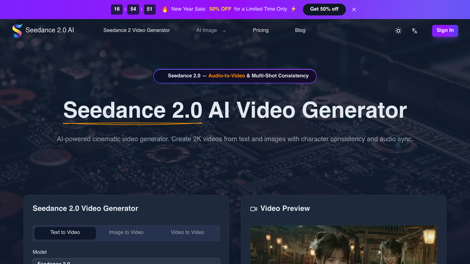 Screenshot of Seedance 2.0